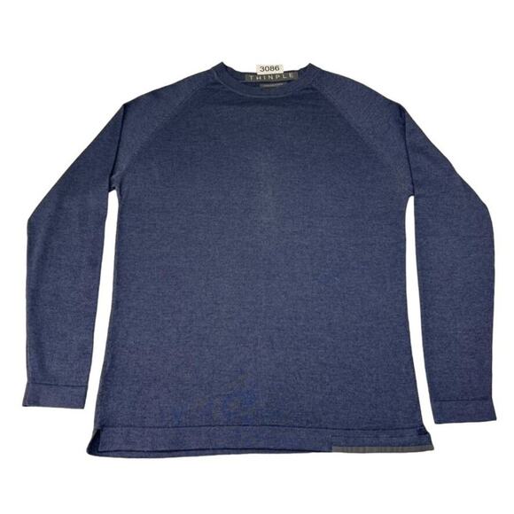 Thinple Sweater Womens Large Blue Thinking Simple Long Sleeve Cashmere Silk - Picture 2 of 11